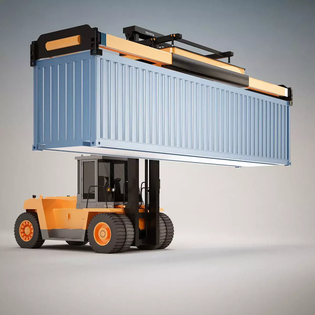 Forklift and Container 3D model