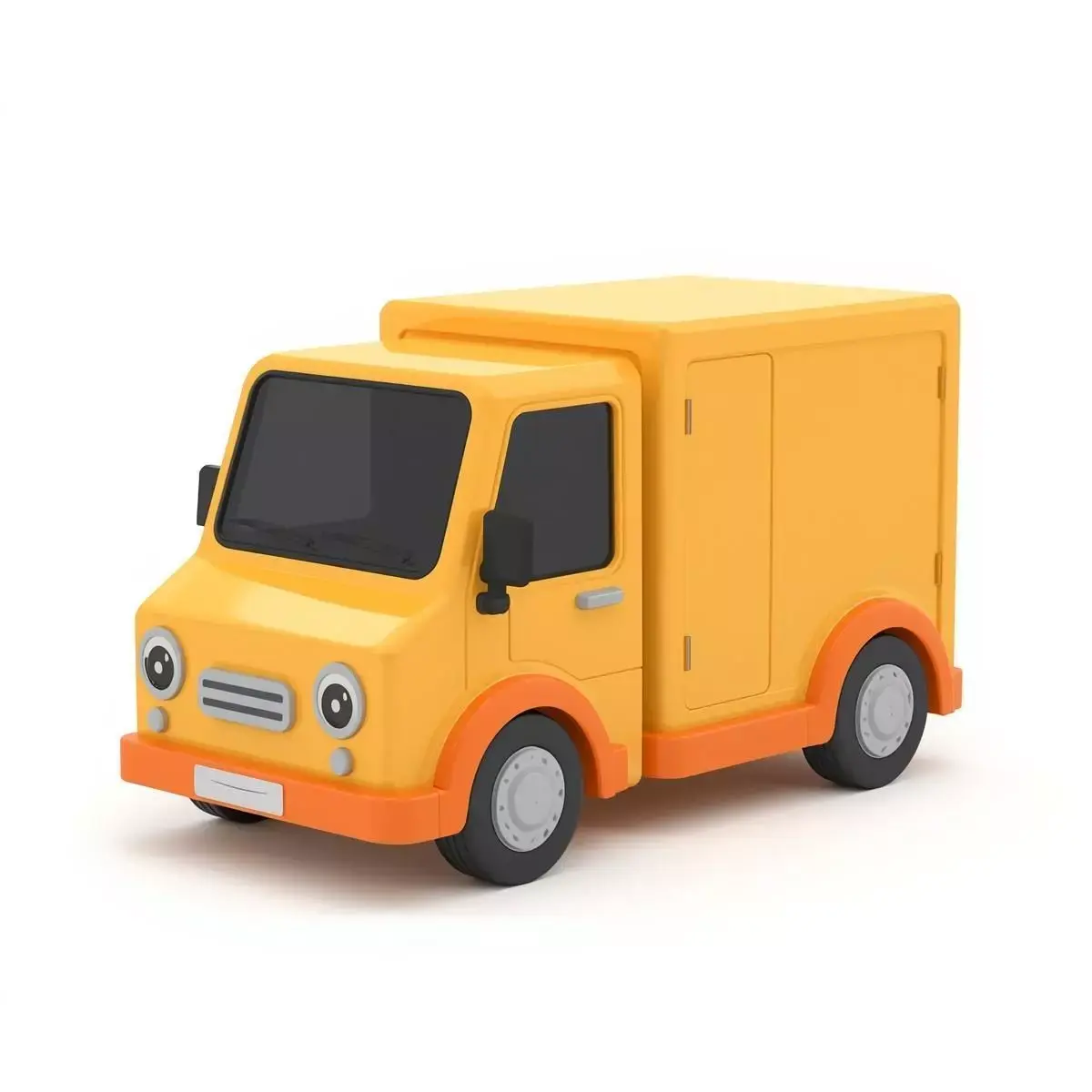 Yellow Cartoon Delivery Van 3D Model Low-poly 3D model by Choco-Bear