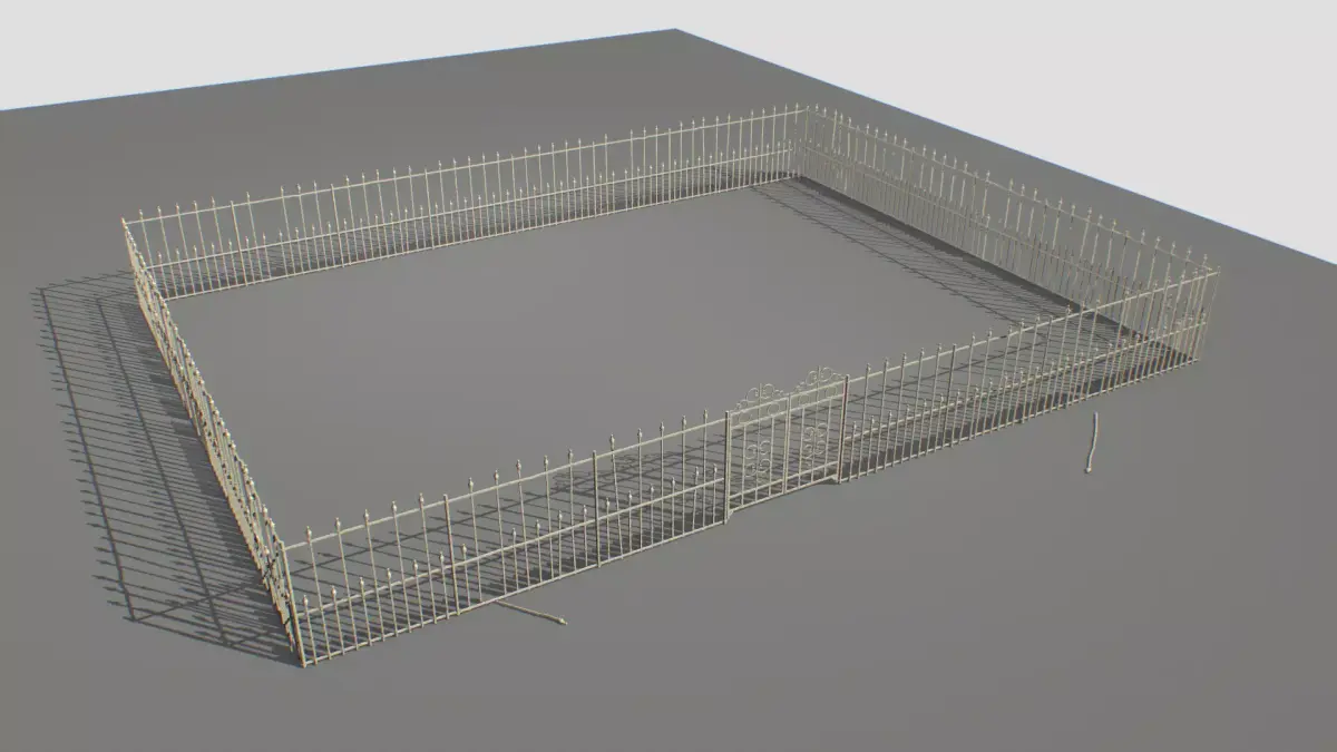 Railing Fence pack 3 Low-poly 3D model