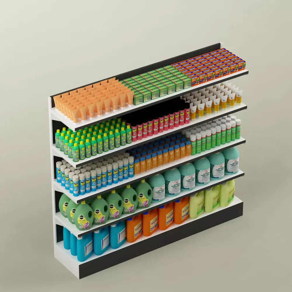 Storage shelving rack chemical products 02 3D model