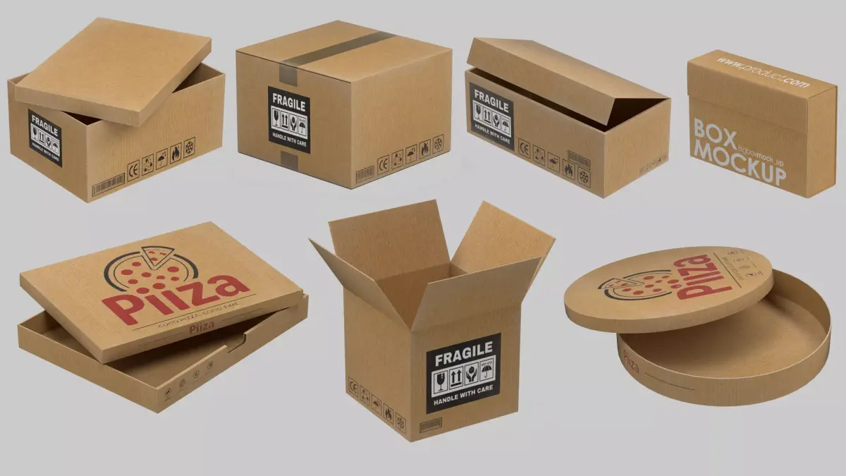 Industrial Cardboard Containers Low-poly 3D model