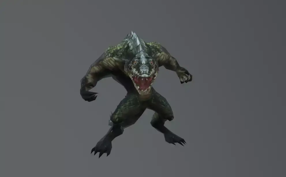 Crocodile Monster Low Poly Low-poly 3D model