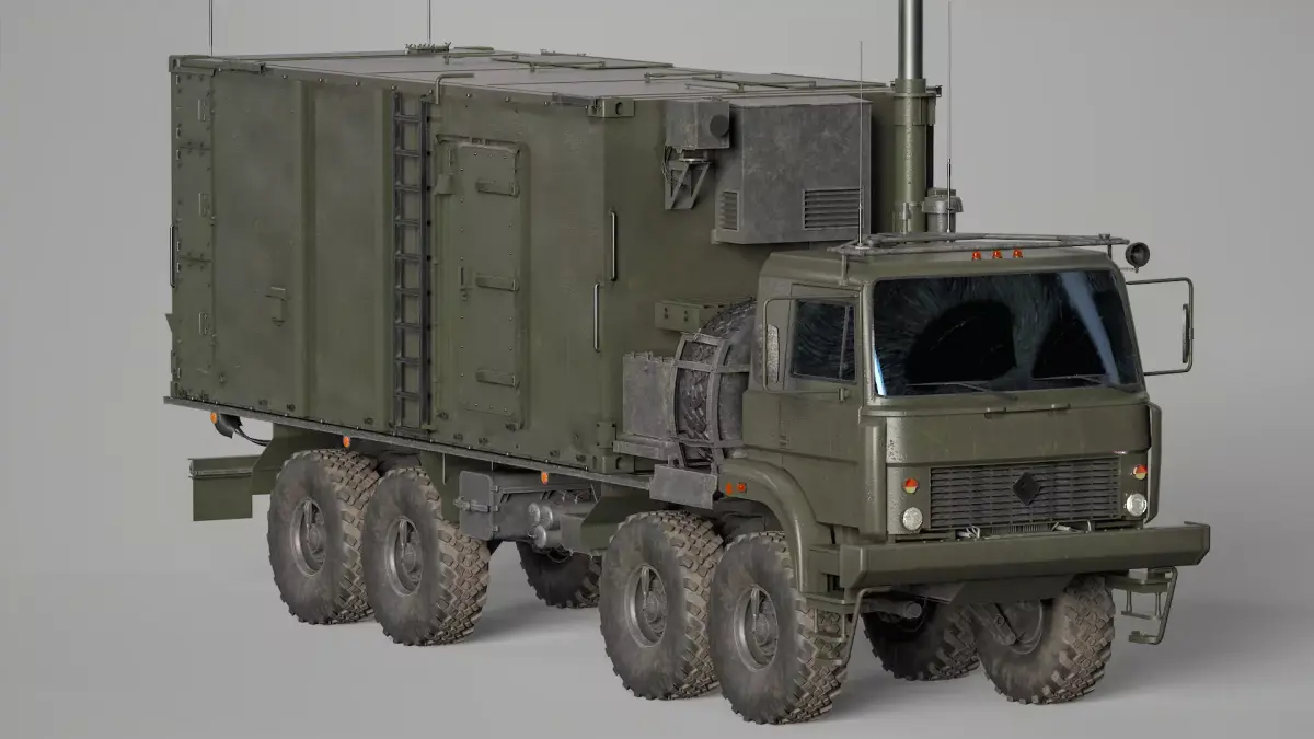 Ural-5323 S-400 Command Center PBU 55K6E Low-poly 3D model