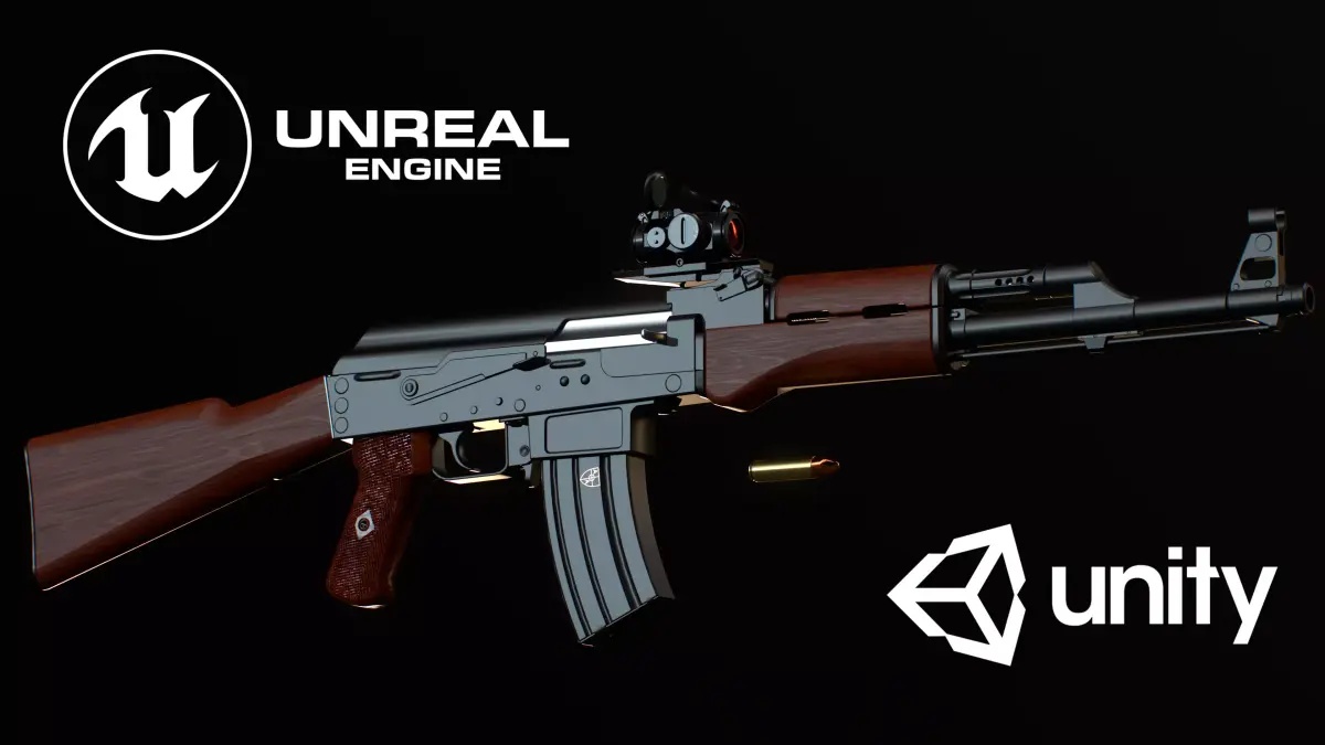 AK-50 ak - rifle Low-poly 3D model