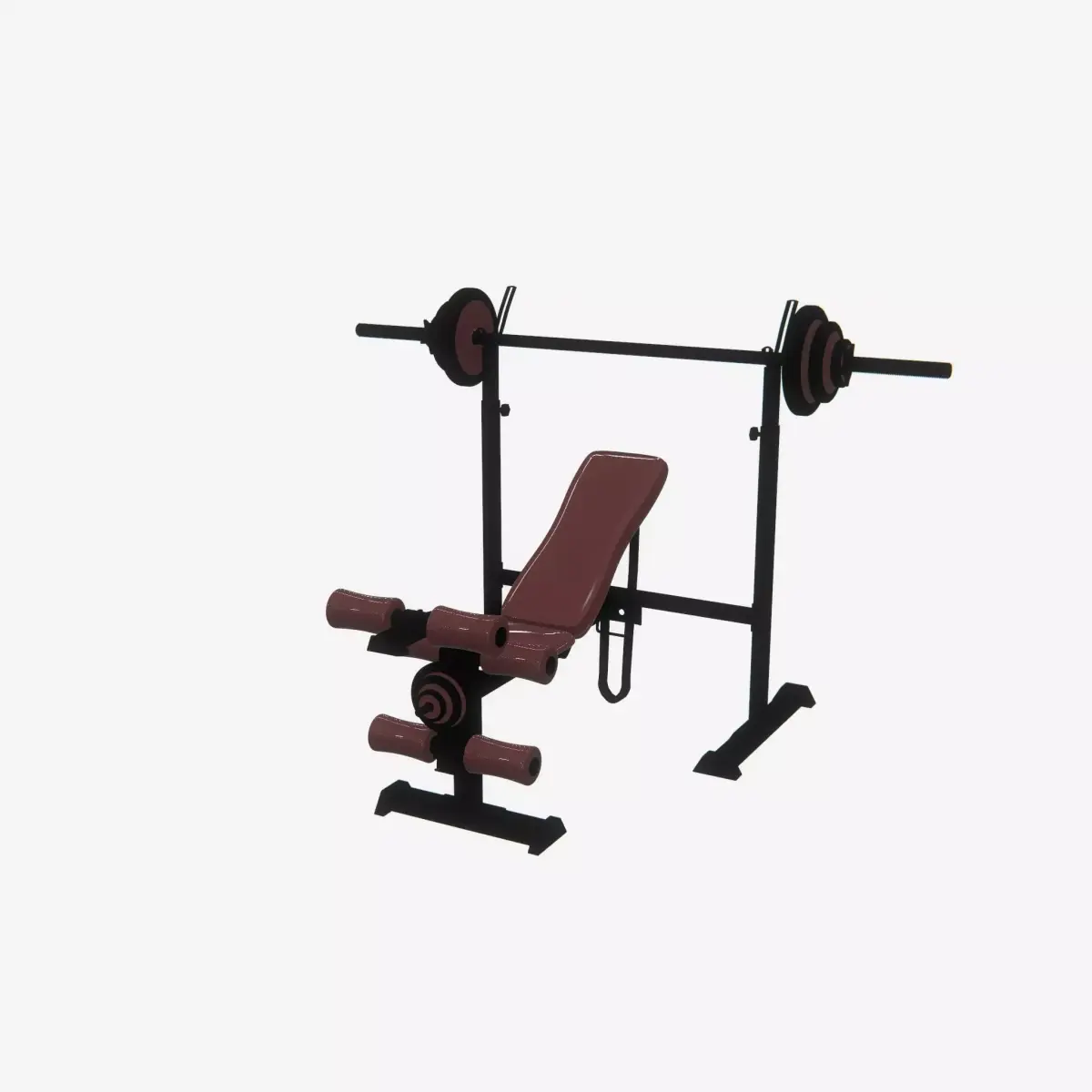 Highly detailed Chest Inclined Bench Gym Machine PBR 3D model