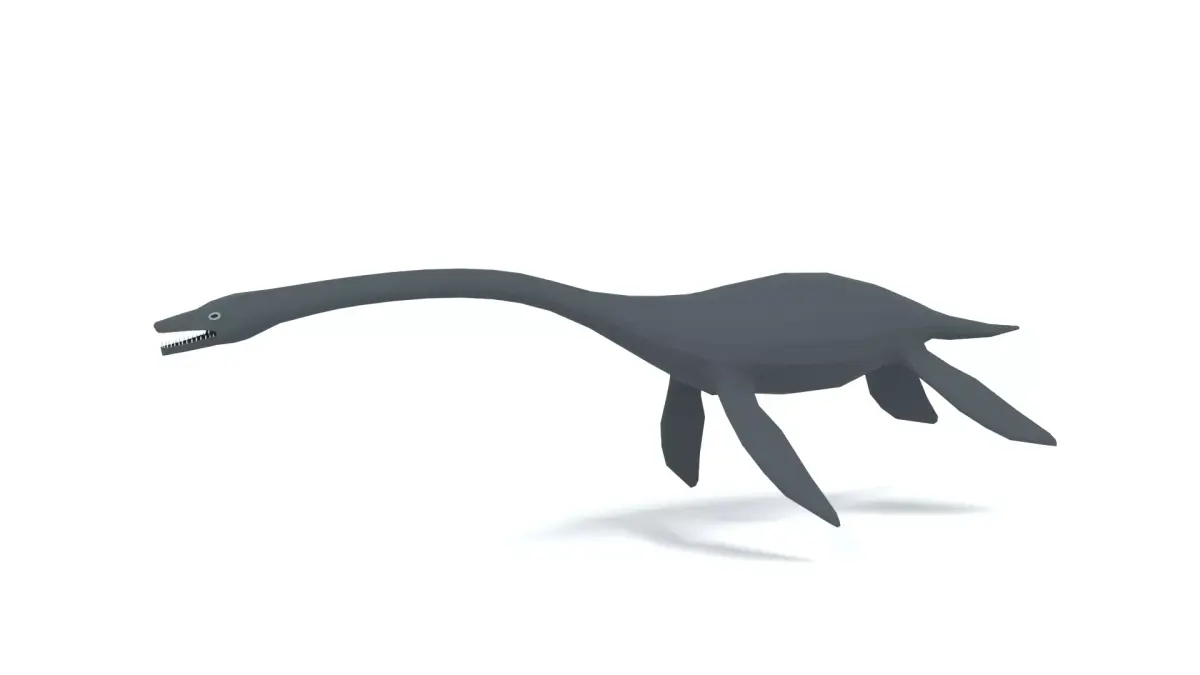 Low Poly Cartoon Plesiosaurus Dinosaur Low-poly 3D model