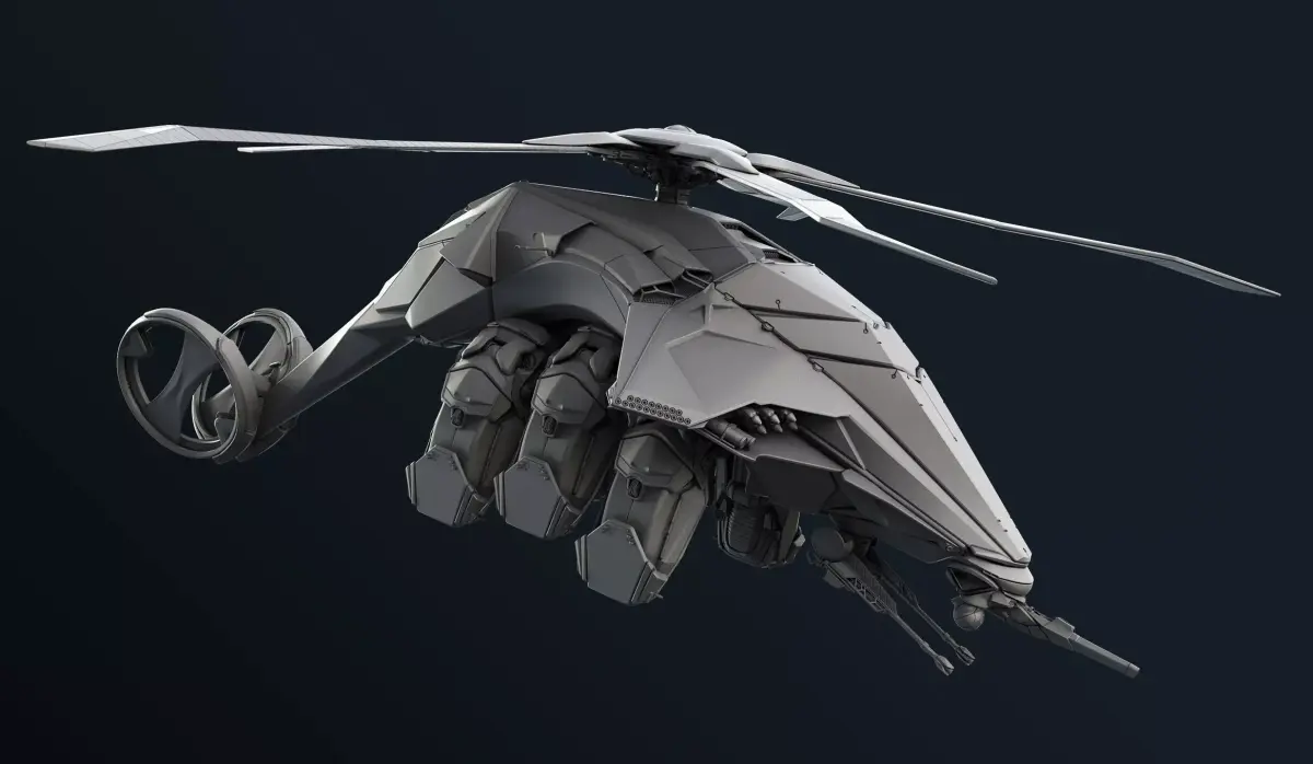 Sci-Fi helicopter 3D model by fremax