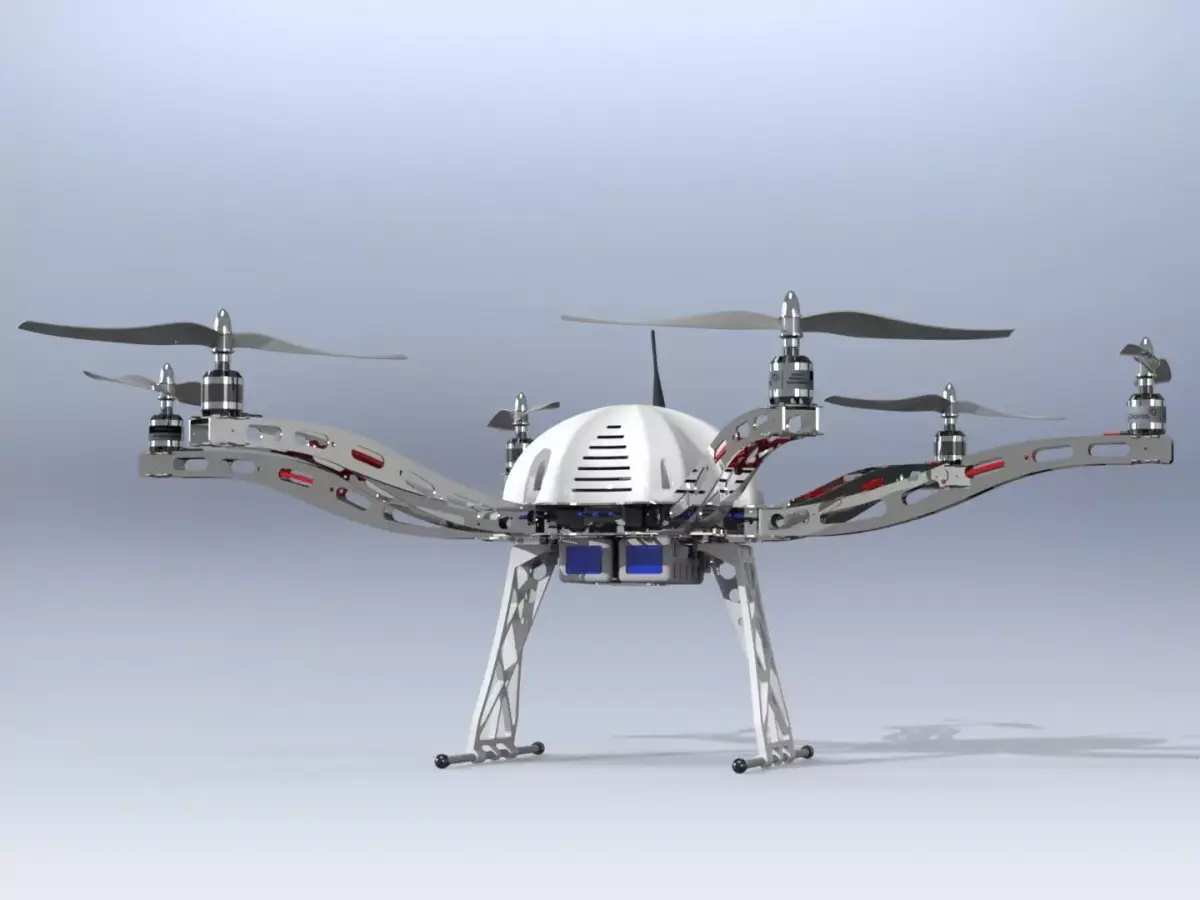 Hexacopter Aluminum 3D model