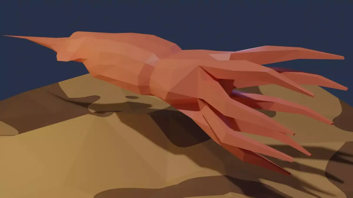 Squid polygonal fish Free low-poly 3D model