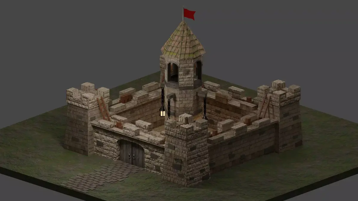 Medieval Castle Low-poly 3D model order