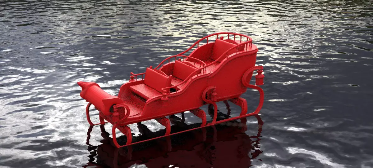 Santa sleigh small 3D model