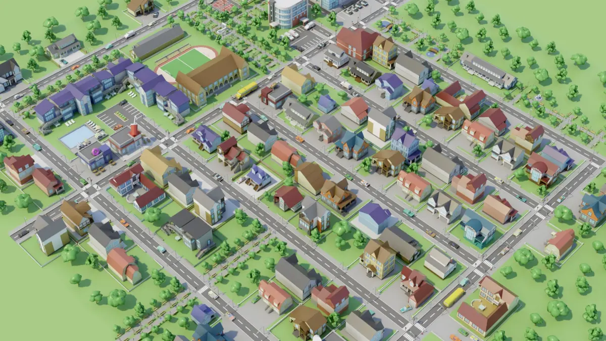 City Private houses 3D model