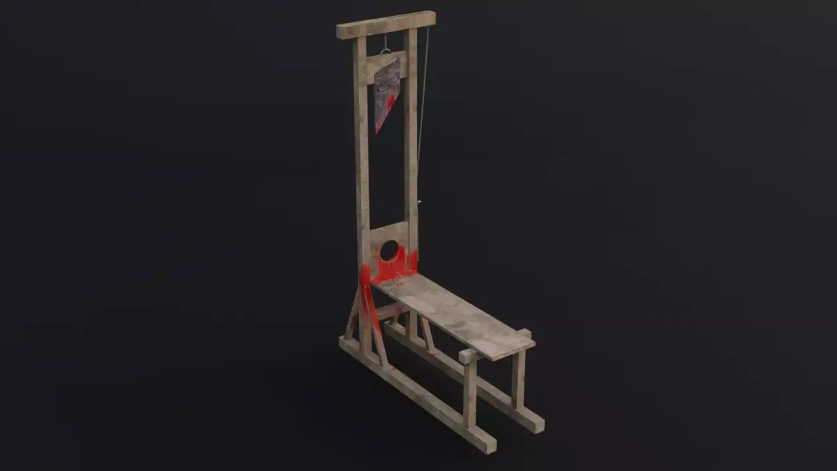 Medieval Props  Guillotine Game Ready Low Poly 3D Model Low-poly 3D model