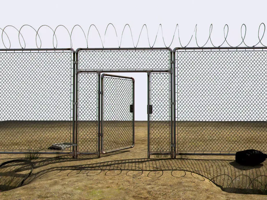 Abandoned perimeter Low-poly 3D model