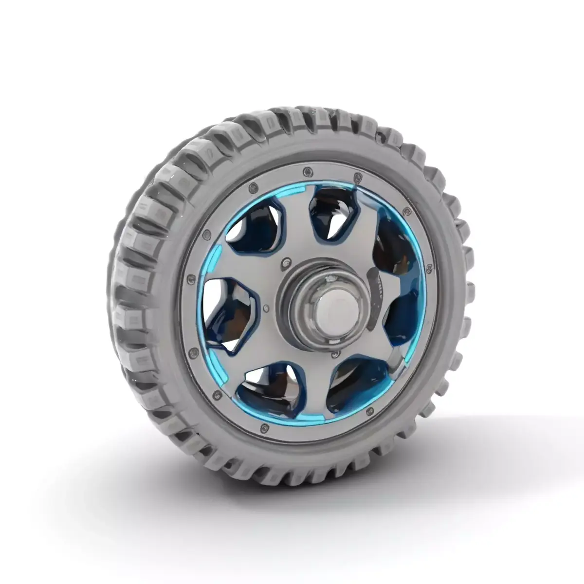 Futuristic OffRoad Wheel with LED Details Model Pack Low-poly 3D model