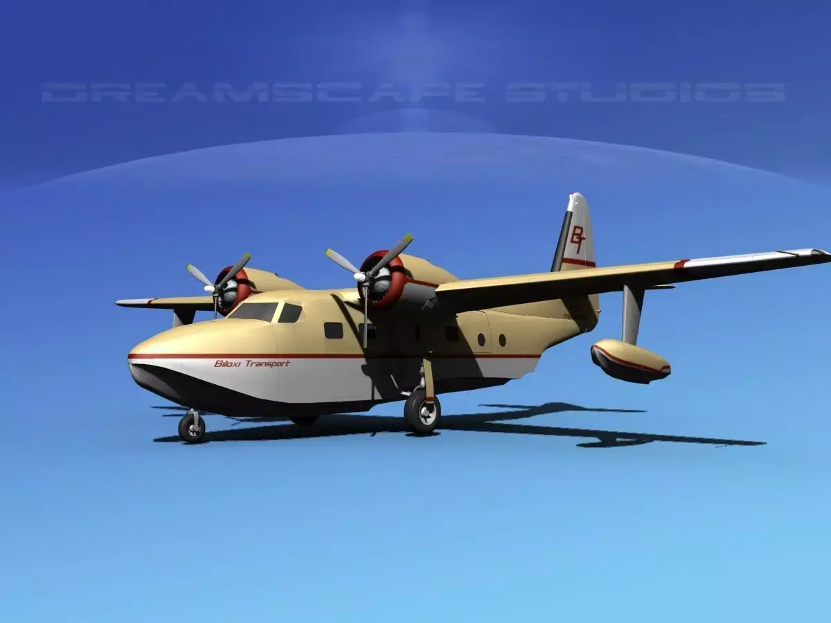 Grumman G-73 Mallard  Biloxi Transport 3D model