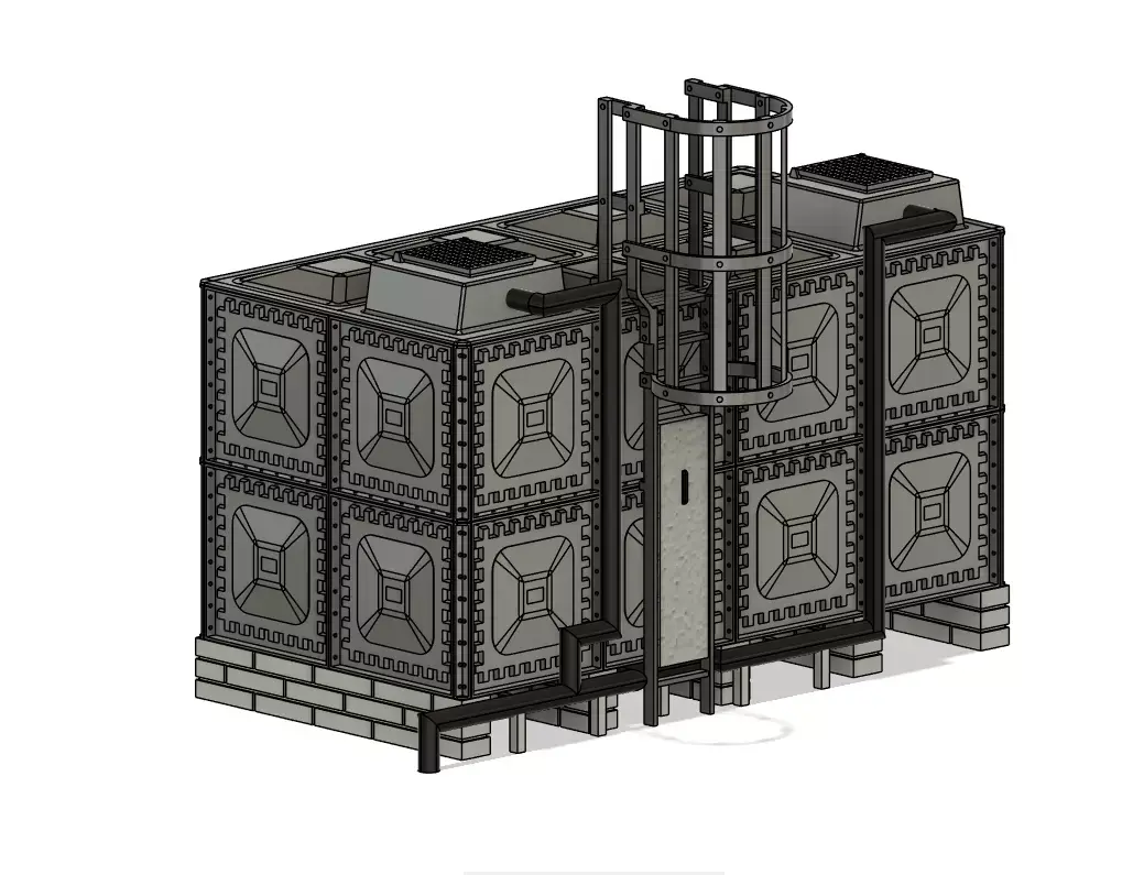 Model Railway Modern Depot 16000 Litre Water Tank 3D print model