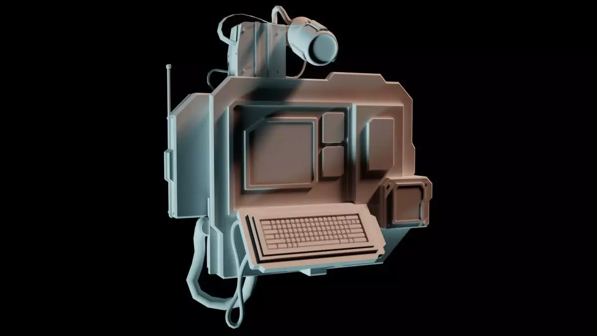 Science fiction information box Free low-poly 3D model