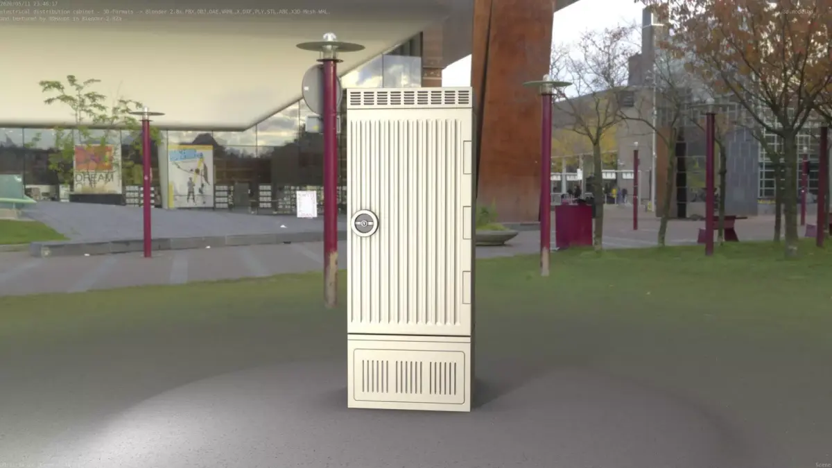 Electrical Distribution Cabinet 168 Low-poly 3D model