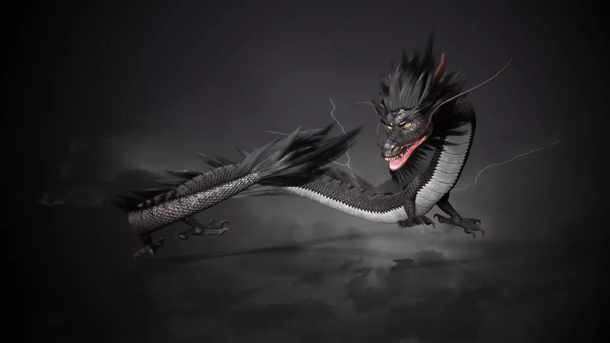 Chinese dragon loong  Low-poly 3D model