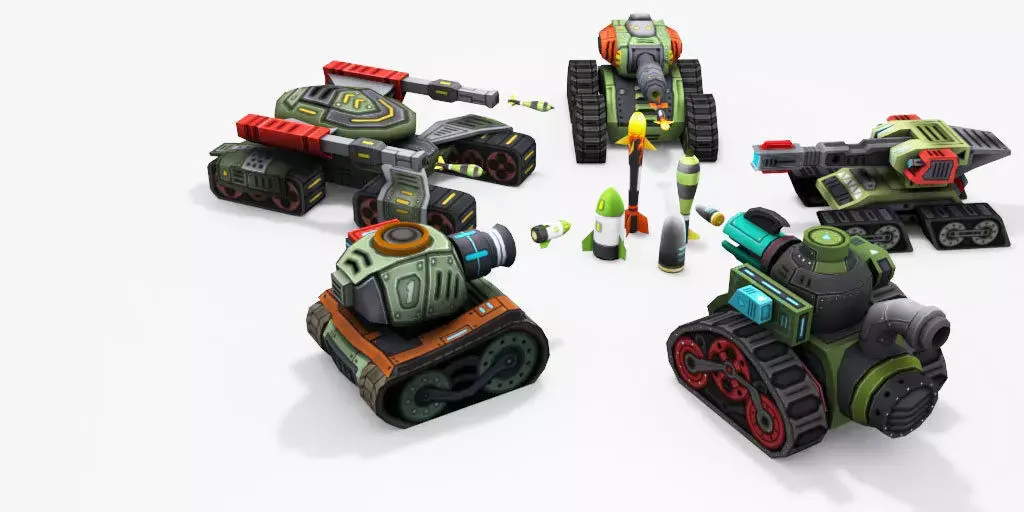 Filters Big Toon Sci Fi Ultra Tank Low-poly 3D model