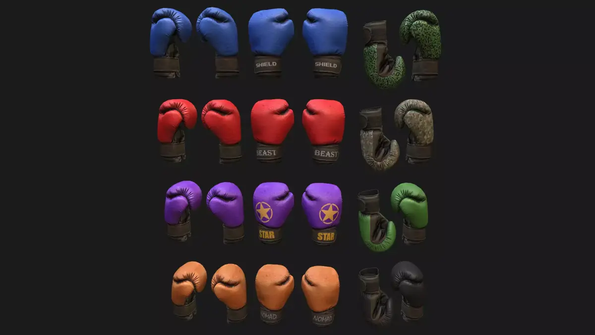 Boxing Gloves Pack Low-poly 3D model