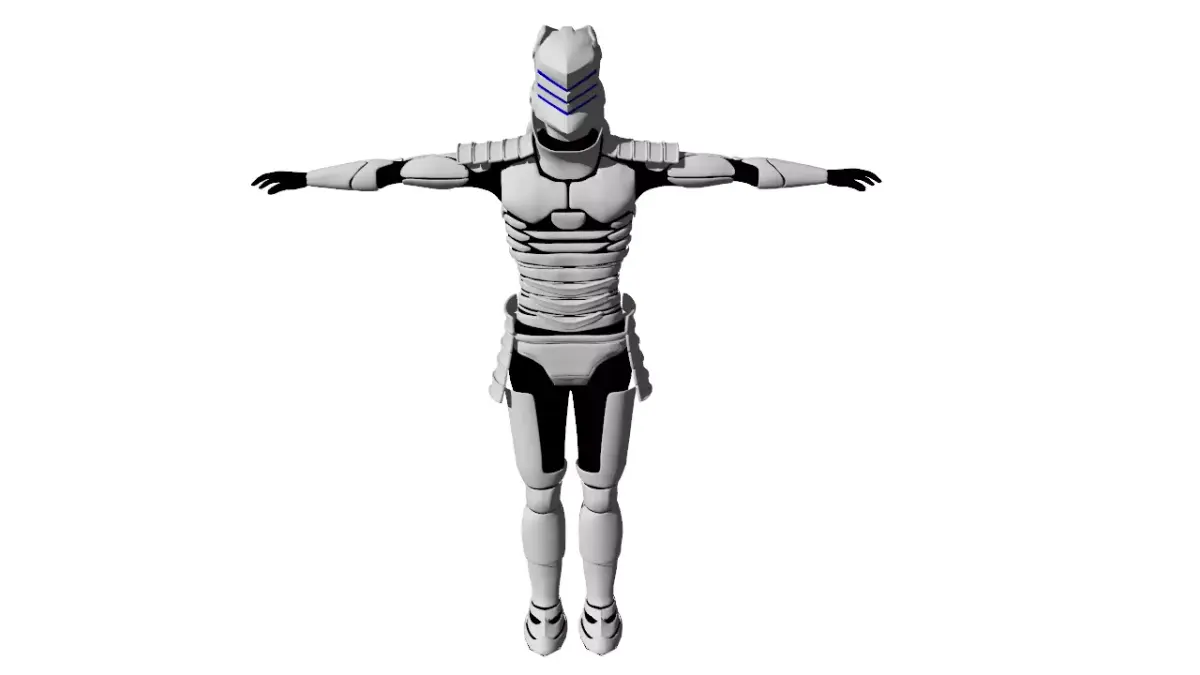 Sci-fi armored character 3D model