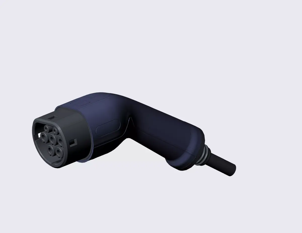 Type2  vehicle connector up to 480V and 16A 3 or 1 phase 3D model