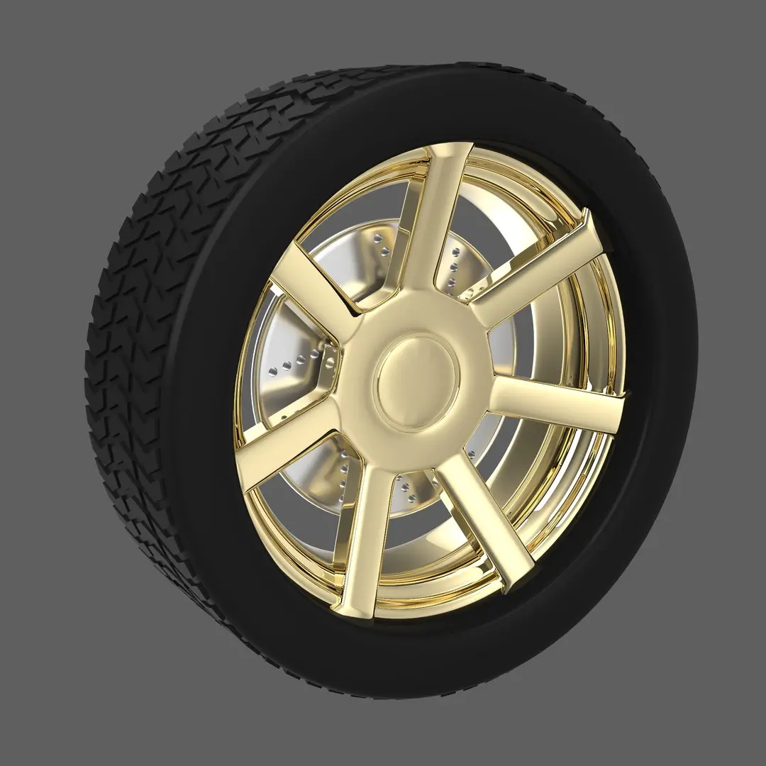 Simple Gold Wheel 2 3D model