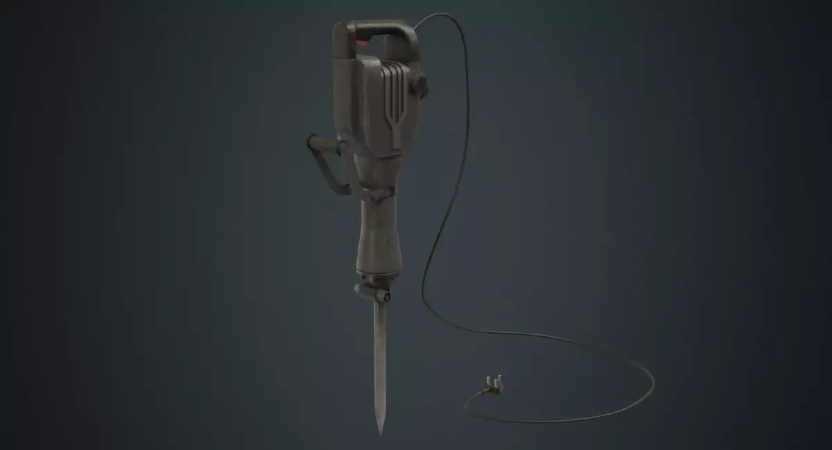 Jackhammer 1B Low-poly 3D model