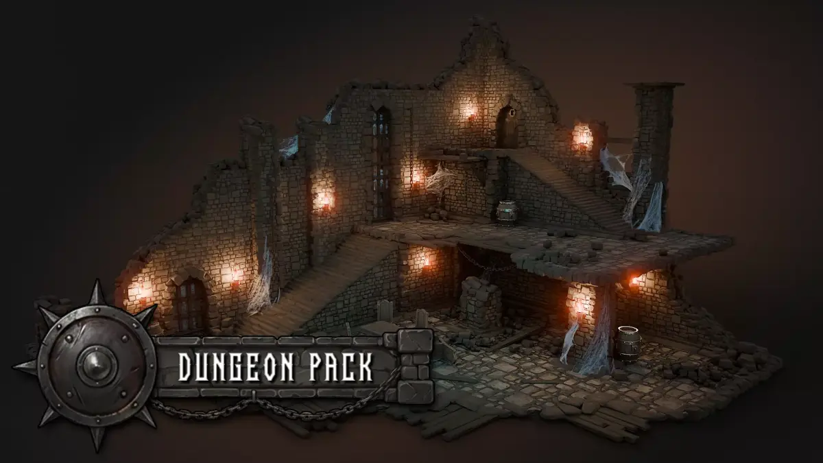 3DT Stylized Dungeon Kitbash Pack Low-poly 3D model
