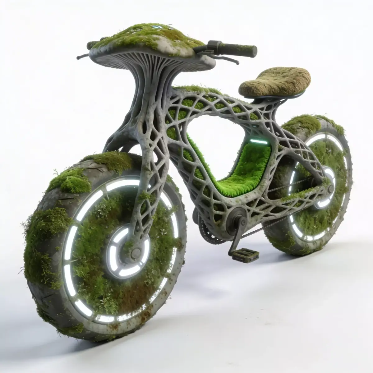 Futuristic Bio-Hybrid Moss Bike Low-poly 3D model