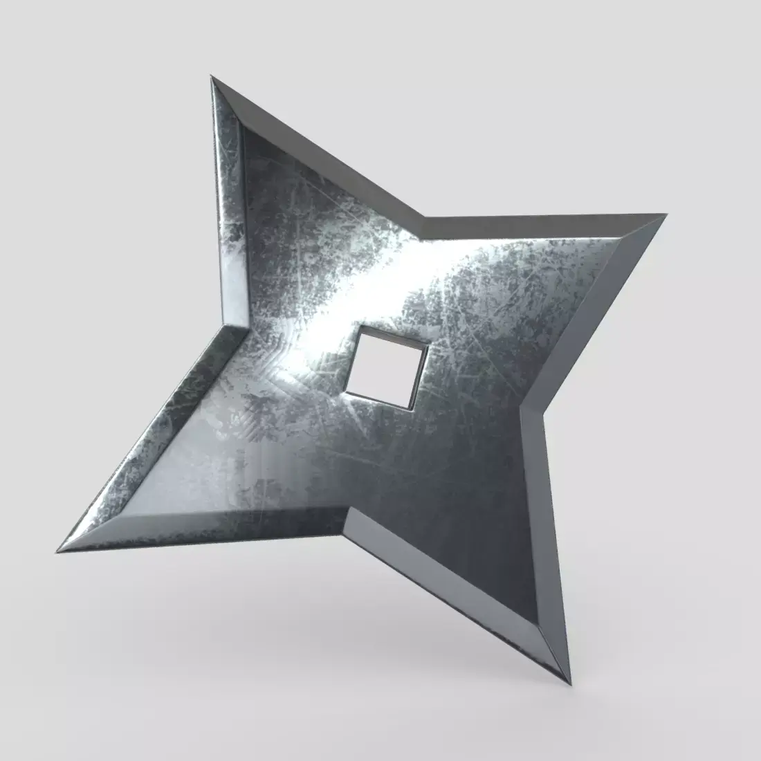 Shuriken 5 metal star Low-poly 3D model