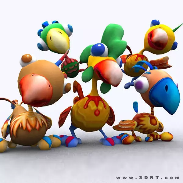 3DRT - Toonpets Birdies  Low-poly 3D model