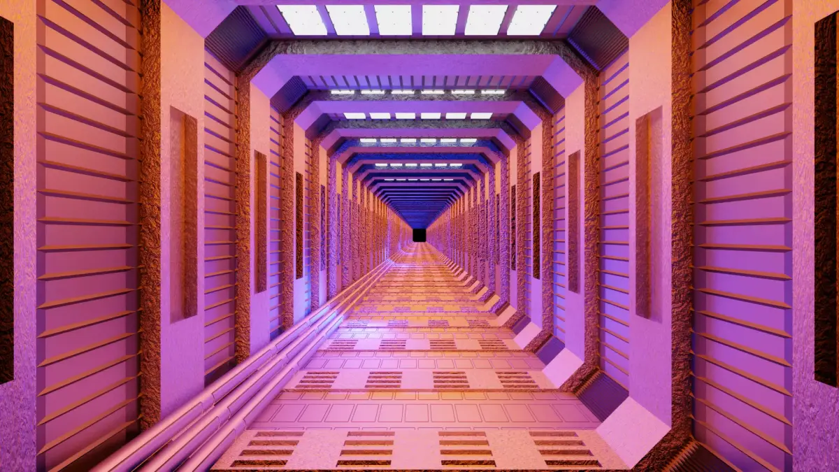 Sci-fi spaceship corridor 3D model