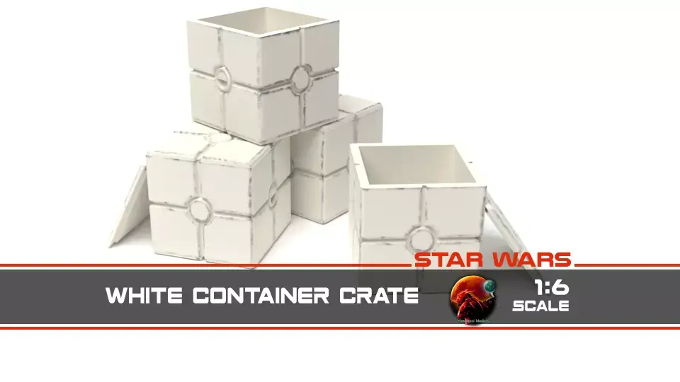 Star Wars white container crate 1-6 scale Hottoys  3D print model