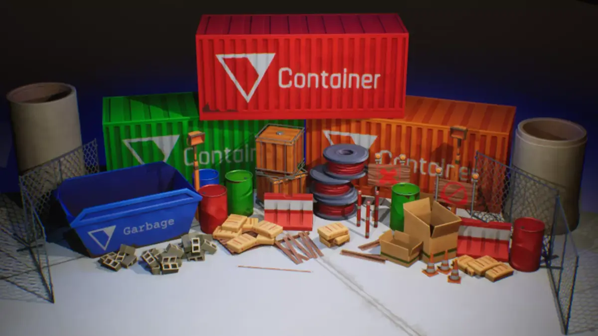 Stylized Industry Low-poly 3D model