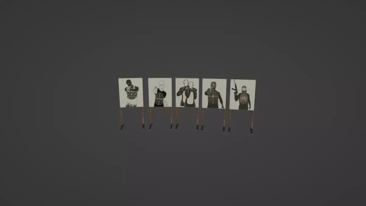 Target Set Low-poly 3D model