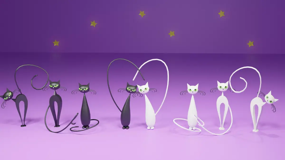 Cat figures 3D model