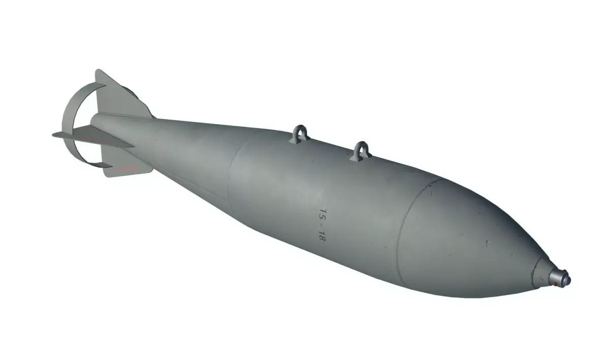 FAB500-M62 Soviet Russian Aircraft Bomb Game Ready PBR Low-poly 3D model