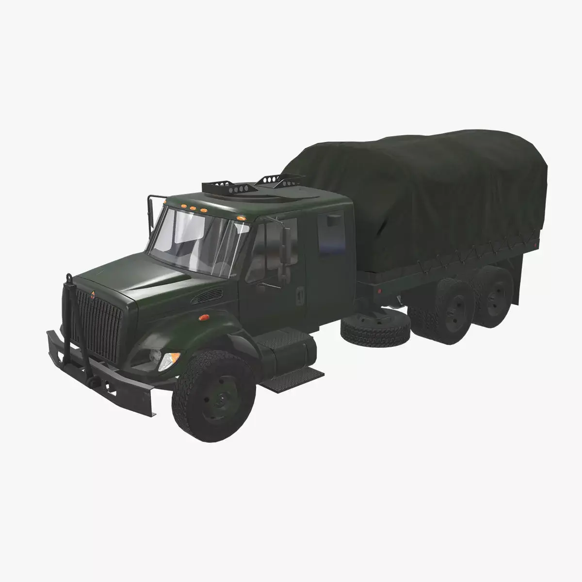 Military Truck Green Low-poly 3D model