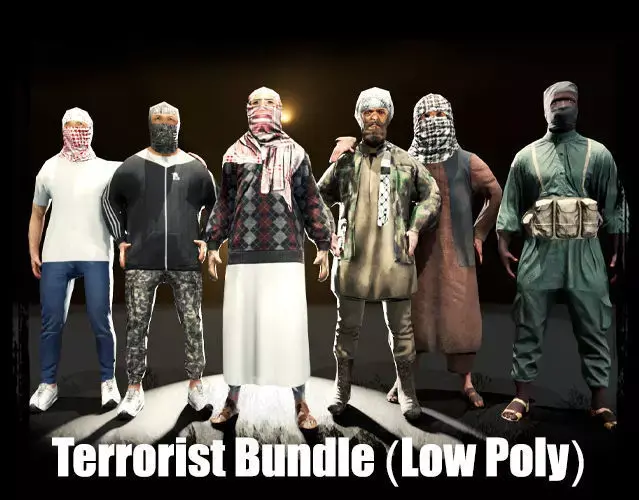 Terrorist Bundle-Low Poly Low-poly 3D model
