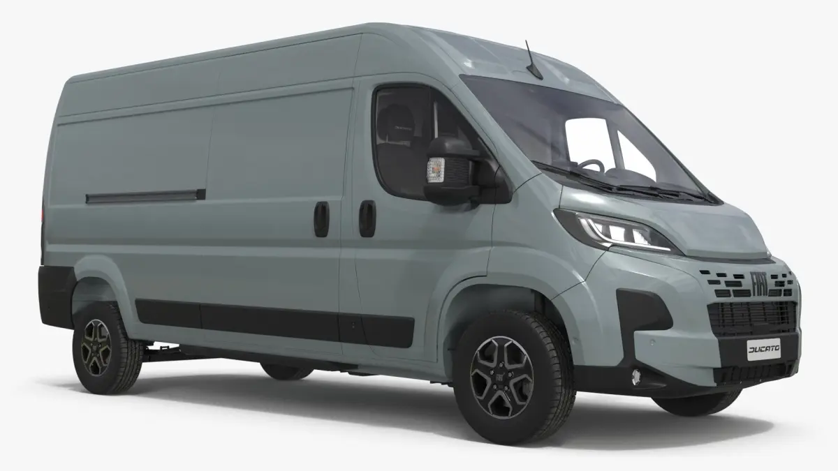 Fiat Ducato Medium Van Gray Color Simplified 3D model