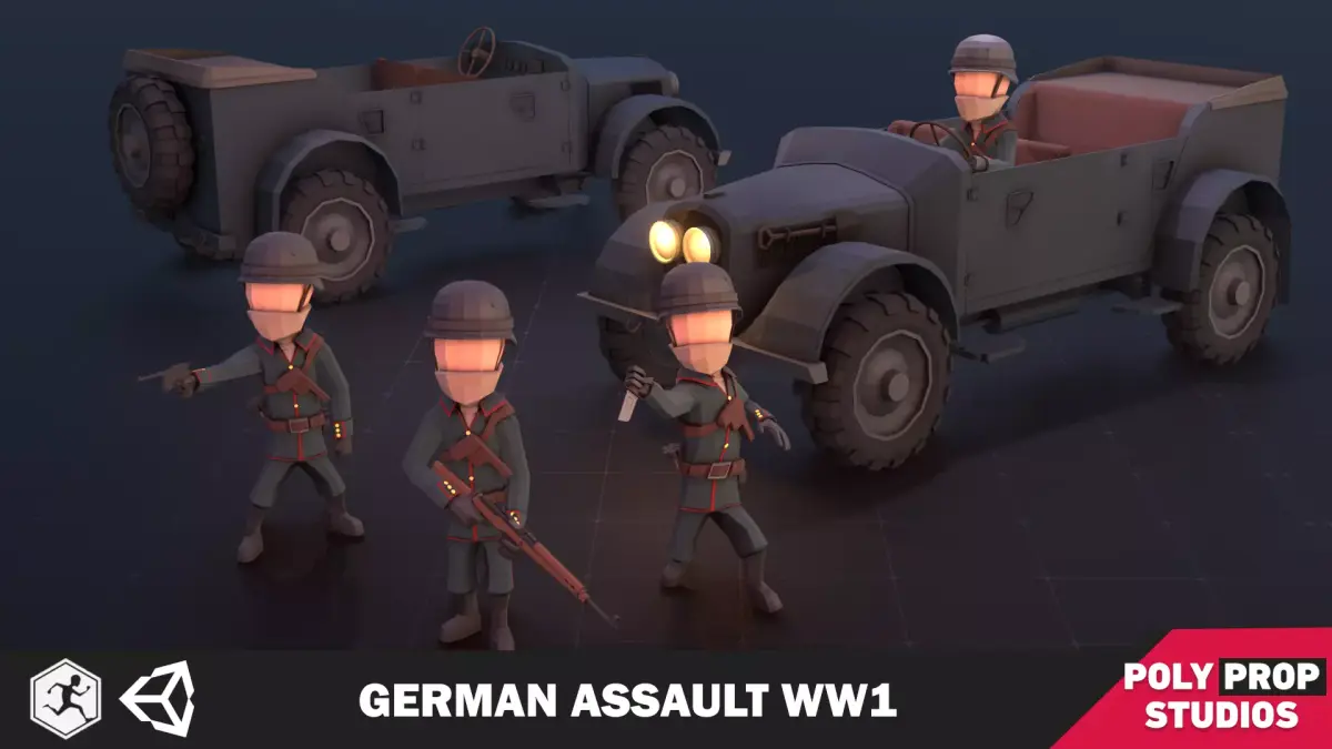 German Assault WW1 Low-poly 3D model
