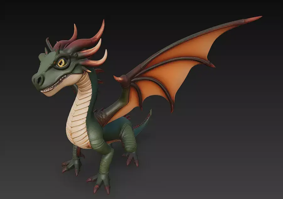 Dragon Realistic 3D Model Basic - Low Poly Realistic Low-poly 3D model 2