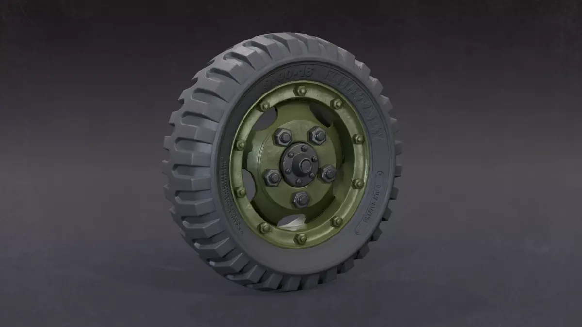 Military Truck Wheel Low-poly 3D model Low-poly 3D model