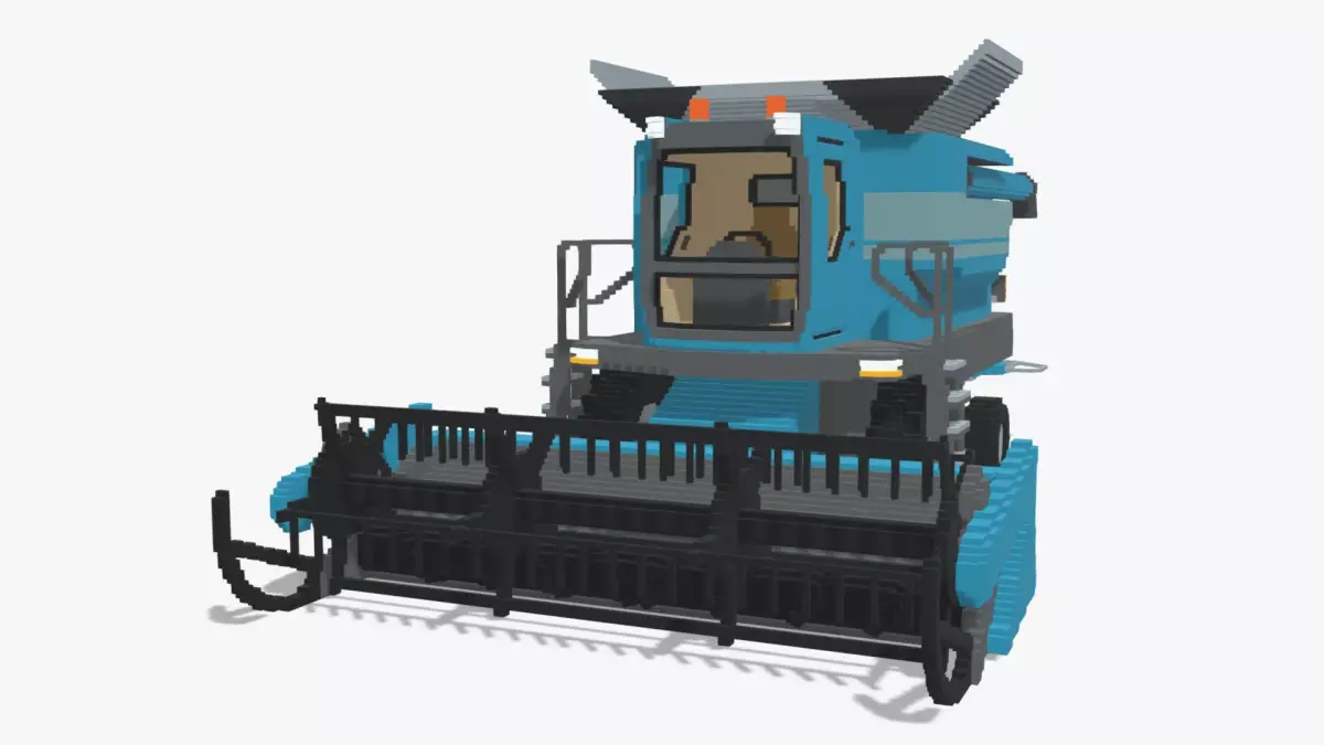Voxel Harvester Low-poly 3D model