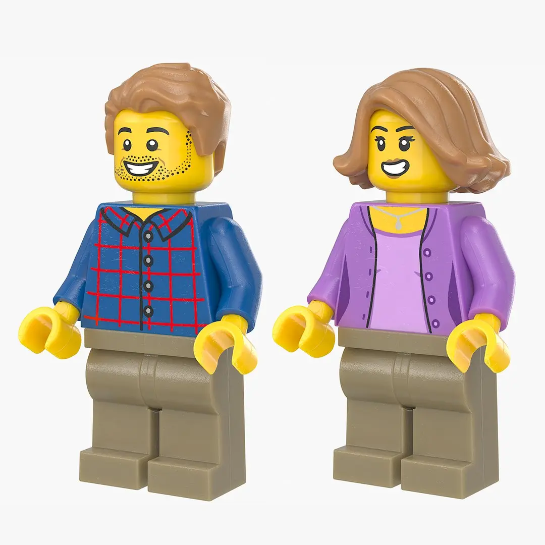 Lego Minifig Male and Female 6 Collection 3D model