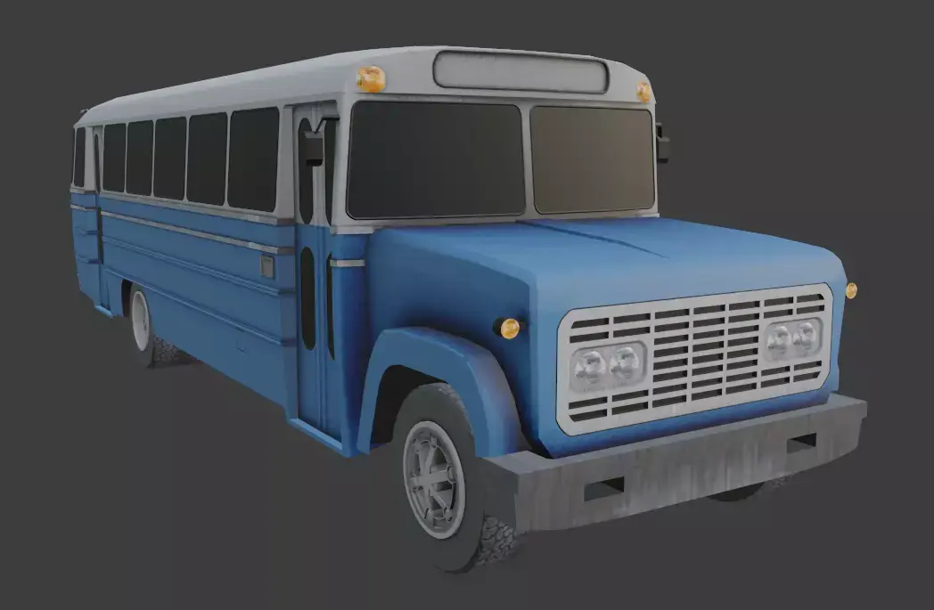 GMC Bus Low-poly 3D model