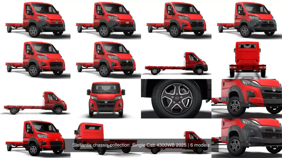 Stellantis chassis collection  Single Cab 4300WB 2025 3D Model Pack